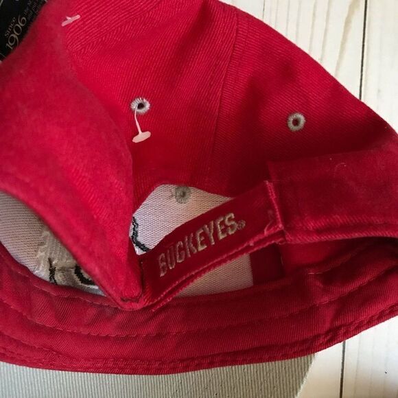 Ohio State red football ball cap hat signatures one size adj. licensed New with - Picture 3 of 5